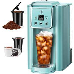lot 5938 image: SHARDOR Single Serve Coffee Maker, Hot and Iced Coffee Machine for K Cup Pods & Ground Coffee, 6 to 14 oz Brew Sizes, 50 oz Removable Water Tank, Bold Brew Setting, Blue