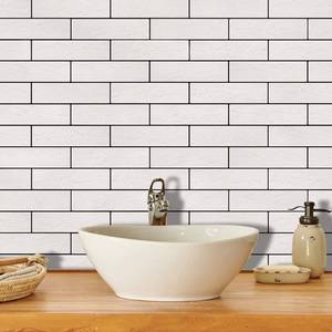 lot 5948 image: TORURAL 100 Old Town White Faux Brick Wall Tiles, 3D Thin Brick Veneers for Bedroom, Bathroom, Kitchen, Fireplace and Fence Wall Panels (14.2 sq ft)