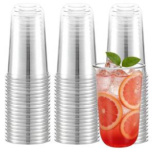 lot 5951 image: Ziliny 100 Pcs Plastic Stemless Wine Glasses Disposable Plastic Wine Glasses for Parties Weddings Birthdays Cocktail(Clear,18oz)