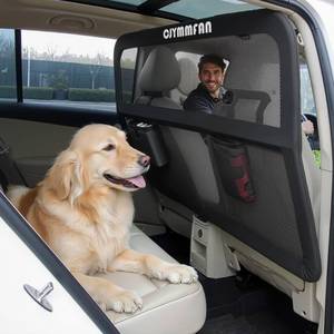 lot 5963 image: Dog Barrier for Car Back Seat & Cargo Area with Wider Coverage, Universal Fit for Car, SUV & Truck, Dog Car Divider with Chew-Proof Transparent Net and Sturdy Metal Frame for Backseat & Trunk