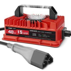 lot 5965 image: EPOWREY 15 AMP Golf Cart Charger for 48 Volt EZGO RXV & TXT with 3 Pin Triangular Plug-Lead Acid Battery