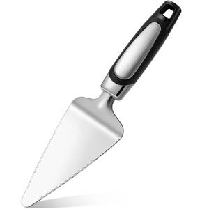 lot 6278 image: Rainspire Pie Server Spatula Stainless Steel, Pie Cutter Cake Cutter Slicer, Cake Server Spatula, Dishwasher Safe, Edges On Both Sides, Black