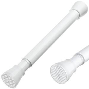 lot 6287 image: MEXAU White Tension Rod 16 To 26 Inch Spring Curtain Rod Adjustable Tension Curtain Rods No Drilling Short Tension Rod Extendable Small Spring Tension Curtain Rod for Closet Cupboard Bars Refrigerator