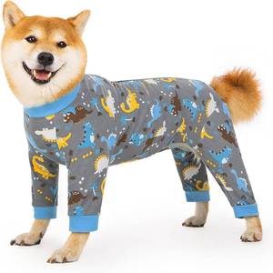 lot 6290 image: Pupsooft Recovery Suit for Dogs Full Zipper, Four-Legged Onesie Dog Recovery Suit After Surgery, Cute Soft Bodysuit Cone Alternative Male Female Dog Neuter Anti Licking Wounds, Dinosaur, Large