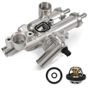 lot 6298 image: Aumzong 902-319 Aluminium Coolant Thermostat Housing Assembly With sensor Compatible with 2007-2020 Chrysler 200 Sebring,Dodge Avenger Caliber Journey,Jeep Compass Patriot