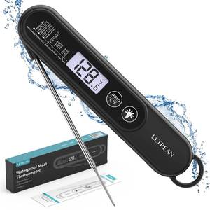 lot 6338 image: Ultrean Digital Meat Thermometer for Cooking,Ultra-Fast Instant Read Food Thermometer with Backlight,Foldable Probe,Waterproof Kitchen Thermometer for BBQ,Grill,Fry,Oven,Candy Making