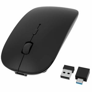 lot 6343 image: HOTDREAM Bluetooth Wireless Rechargeable Mouse for MacBook ProAiriPad AiriPad ProLaptopTabletiPhonePC, Bluetooth 5.23.0 and 2.4GHz Dual Mode Mouse (Black)