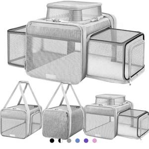 lot 6353 image: Top and 2 Sides Expandable Cat Carrier 18x11x11, TSA Airline Approved Dog Carriers for Small Dogs,Soft-Sided Pet Carrier with Self-Locking Zippers for Kitten,Rabbit, Puppy, Grey