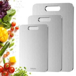 lot 6358 image: Titanium Cutting Board Set of 3, Titanium Cutting Boards for Kitchen, 100% Double-Sided Titanium Cutting Boards, Separate Raw and Cooked Food Areas, Non-Toxic, Dishwasher Safe (S M  L)