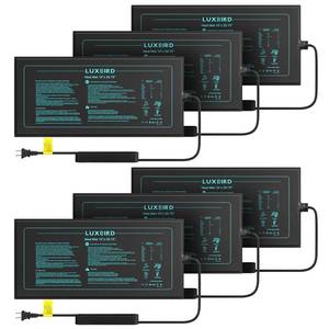 lot 6360 image: LUXBIRD 2026 Upgraded Seedling Heat Mat, 6 Pack 10x20.75 UL & MET Certified Warm Hydroponic Heating Pad for Hydroponic Germination, Indoor Gardening & Greenhouse