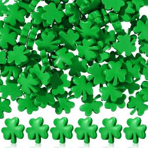 lot 6382 image: ShinyRelief Mini Resin Clover for St. Patricks Day Miniature Shamrock for DIY Craft Tiny Resin Clover DIY Good Lucky Making St. Patricks Day Home Desktop Decor(50 Pcs)