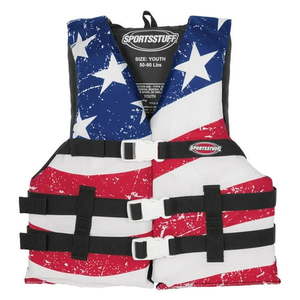 lot 6395 image: Airhead Stars and Stripes Life Vest (OSFM) Red  White & Blue  Unisex