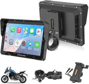 lot 6401 image: Carpuride W702S PRO Motorcycle GPS Wireless CarplayAndroid Auto, 7 Waterproof Motorbike Touch Screen, with BM05 Mount, Bluetooth Trans, Wired Controller, Navigation