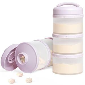 lot 6420 image: Termichy Stackable Formula Dispenser Portable Milk Powder Container, 2 Pack, Light Purple