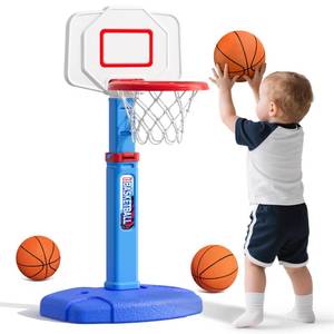 lot 9792 image: HYES Toddler Basketball Hoop, Adjustable Height Indoor Basketball Hoop for Kids 1-3, Foldable Mini Basketball Goal with 3 Balls, Outdoor Poolside Sport Toy, Birthday for Baby Boys Girls