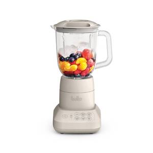 lot 9796 image: bella 10 Speed Countertop Blender, Juicer & Smoothie Maker, Fits-anywhere Kitchenware, Slim Flip & Store Design, Dishwasher Safe 48oz Capacity Pitcher & Lid, Stainless Steel Blade, 450 Watt, Oatmilk