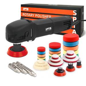 lot 9800 image: SPTA Mini Polishing Machine Buffer Rotary Polisher Auto Detailing Superpolish with 27Pcs Detail Polishing Pad Mix Size Kit Buffing Pad and 75mm ,100mm,140mm M14 Thread Extension shaft