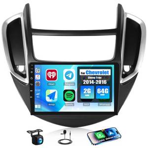 lot 9805 image: 2G64G Car Radio for Chevrolet Chevy Trax 2014-2016 with Wireless Carplay Android Auto,9 Touchscreen Android 15 Car Stereo with Mirror Link WiFiGPS Navigation Bluetooth FMRDS SWCRear Camera