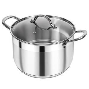 lot 9806 image: Kirecoo Stainless Steel Stock Pot - 12 Quart Heavy Duty Stock Cooking Pot with Visible Lid for Pasta, Soup, Spaghetti, Nonstick Thick Bottom Big Stockpot, Cookware for Canning, Boiling, Simmer