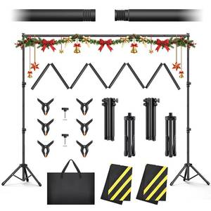 lot 9812 image: Forlogic Backdrop Stand 10x7.5ft(WxH), Heavy Duty Adjustable Photo Back Drop Stand kit, Suitable for Party, Photography, Weddings