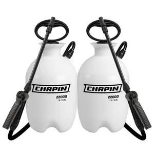 lot 9814 image: Chapin 22000 Pump Sprayer, 1-Gallon Translucent Tank with an Easy Fill Funnel-Top Opening, Adjustable Cone Nozzle & 34 Long Reach Hose, Used for Fertilizer, Pesticides, Weeds & Pests 2 Pack