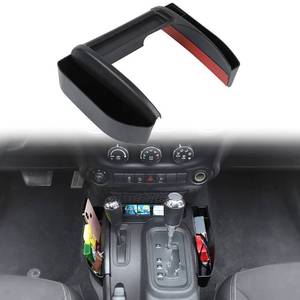 lot 11833 image: JeCar for JK Gear Tray Center Console Gear Shift Storage Organizer for 2011-2018 Jeep Wrangler JK JKU with Auto Transmission (Black)