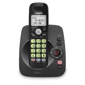 lot 11834 image: New VTech VG134-11 DECT 6.0 Cordless Home Phone with Bluetooth Connection, Digital Answering Machine, Backlit Display,Full Duplex Speakerphone, Caller IDCall Waiting,1000 ft Range (Black)