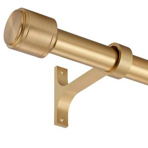 lot 11841 image: Lwiiom Warm Gold Curtain Rods for Windows 16 to 56 Inch, 1 Inch Diameter Blackout Curtain Rod with Aluminum Cylinder Finials and Full Surround Brackets, Window Curtain Rod for Wall and Ceiling Mount