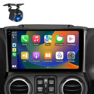 lot 11848 image: Android 13 Car Stereo for Jeep Wrangler JK 2008-2017 Dodge Ram 1500 2500 Grand Cherokee, 4GB64GB 10 Inch Incell Touchscreen Radio with Wireless CarPlay Android Auto GPS Bluetooth WiFi Backup Camera