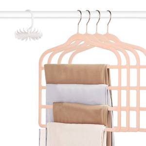 lot 11854 image: Tinfol Pink Pants Hanger Space Saving, 4pc Non Slip Velvet Clothes Hanger, Clothing Hangers, Multiple Trouser Hangers Closet Storage Organizer for Jeans Scarf Towels Tie Towel (Only 3)