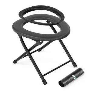 lot 11858 image: Portable Camping Toilet for Adults, Porta Potty for Camping with Removable Plastic Ring and 15 Disposable Toilet Bags, Folding Toilet for Camping, Hiking, Fishing, Road Trips, RV Travels, Emergency