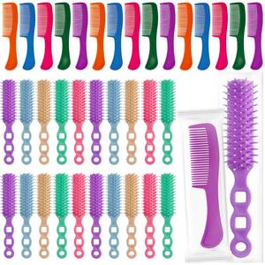 lot 11862 image: Hair Brush and Combs Set in Bulk Individually Wrapped Travel Comb Brush Bulk for Women Kids Hotel Homeless Charity, Multicolor(100 Pieces)