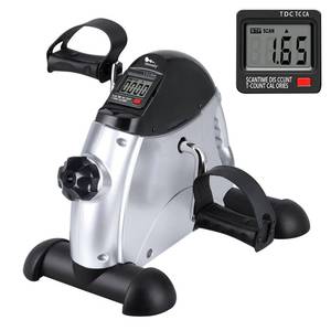 lot 11863 image: Mini Exercise Bike, himaly Under Desk Bike Pedal Exerciser Portable Foot Cycle Arm & Leg Peddler Machine with LCD Screen Displays (Used)