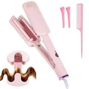 lot 11865 image: 32 mm Hair Waver Curling Iron, Deep Wave Crimper with Ceramic Glaze Coating, 4 Temperature Settings, Even & Fast Heating, Anti-Scald Handle, for Travel, Office, Daily Styling
