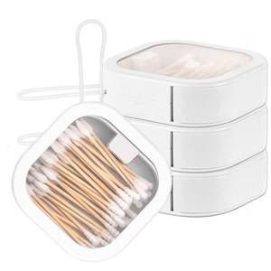 lot 12267 image: Nvhaly 4 Pcs Hair Tie Organizer, Portable Hair Tie Containers Storage Box Small Stackable Hair Ties Qtip Travel Holder Cotton Swab Dispenser Hair Accessories Organizer for Girls (4PCS,white)