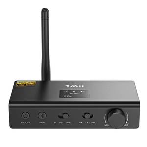 lot 12312 image: 1Mii DS700 HiFi Bluetooth Audio Transmitter Receiver for TV, Long Range Wireless Adapter with Audiophile DAC, LDACaptX HDaptX LL, OLED Display, Optical & Coaxial InputOutput, RCA Output Only