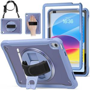 lot 12316 image: BRAECNstock case for iPad (A16) 11th10th Generation 1110.9 inch 20252022,Rugged Shockproof Protective Cover with 360° Rotating Hand StrapStand,Screen Protector,Pencil Holder,Lavender Grey