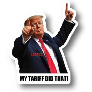 lot 12331 image: 100pcs Trump I Did that My Tariff Did that Stickers Gas Pump Stickers Decal, Donald Trump Merchandise, Anti-Trump Stickers