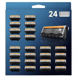 lot 12344 image: 24 Replacement Razor Blades for Men �� Compatible with Gillette ProGlide &Razor Systems, 5-Blade Refills, Wet Shave, Value Pack, Smooth & Precise