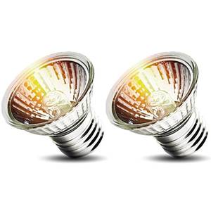 lot 12352 image: KOHEOPT 2-Pack 50W UVA Bulbs, Light Turtle Heat Lamp for Reptiles and Amphibian Tanks, Terrariums and Cages, Fit E26 Heat Reptile Lamp,Works with Various Lamp Fixtures,for Lizards, Snakes, Turtles (Missing One)