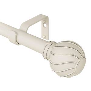 lot 13203 image: Extra Long White Curtain Rod for Windows 72 to 144 Inch Large Heavy Duty Adjustable Antique Rustic Curtain Pole Vintage Industrial Decorative Finials for Farmhouse Bedroom Living Room Cafe Kitchen