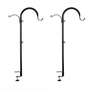 lot 13206 image: WOSIBO 2 Pack Three Span Deck Hook, 37 Inches Deck Bird Feeder Pole, Hanging Baskets Porch Multi-Hook for Deck Kit with Three Branches for Plant Hangers, Lanterns, Wind Chimes and More