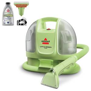lot 13219 image: BISSELL Little Green Mini Portable Carpet and Upholstery Deep Cleaner, CarAuto Detailer, with HydroRinse Self-Cleaning Tool and 4 Tough Stain Tool, Tea Green, 4075