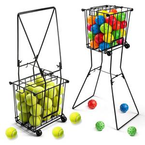 lot 13237 image: ParseBio Portable Pickleball Tennis Ball Collector with Wheel, 90 Tennis Balls Capacity, Pickleball Retriever Basket Carrier Gatherer Picker Hopper Container
