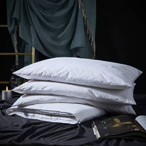 lot 13239 image: Three Geese Adjustable Layer Goose Feather Pillow,Assemblable Bed Pillow,100% Soft Cotton Cover,Good for Side and Back Stomach Sleeper,King Size,Packaging Include 1 Pillow.