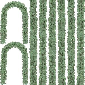 lot 14080 image: CQURE 36Pcs Eucalyptus Garland,Artificial Eucalyptus Leaves Table Greenery Garland Wreath Vines for Wedding Party Table Fireplace Bedroom Wall Decor