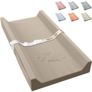 lot 14108 image: JVEOO Vegan Leather Baby Changing Pad, Waterproof & Wipeable Soft Diaper Changing Mat 32 x 16.6 Comfortable Infant Changing Station for Dresser & Table