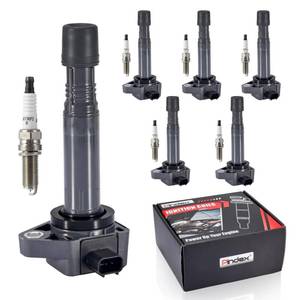 lot 14113 image: Pindex 6 Pack UF624 UF603 Ignition Coils and Spark Plugs Coil Packs Kit Compatible with Honda Acura 2008-2017 Accord Odyssey Pilot Ridgeline RDX RL TL MDX ZDX 3.5L 3.7L