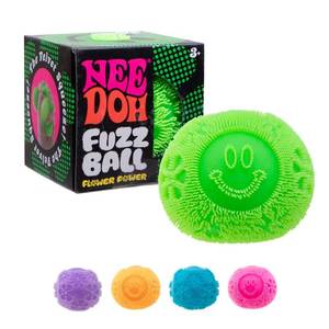 lot 14119 image: Schylling NeeDoh Fuzz Ball Flower Power - Sensory Toy with a Velvet Texture and Soft Cloud Squish - Pattern You Can See and Feel - Ages 3 and Up - Color May Vary One Per Pack