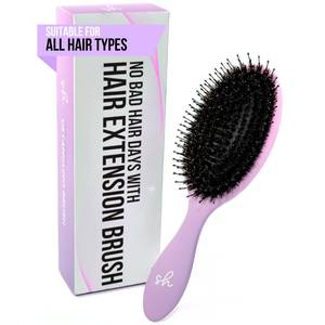 lot 14123 image: SimplyHair Ultimate Hair Extension Brush & Detangler Anti-Static, Dual Bristle Design, Soft Boar Bristle, Great for All Hair Types & Extensions - Pink & Purple Ombre Brush Ideal for Adults & Kids